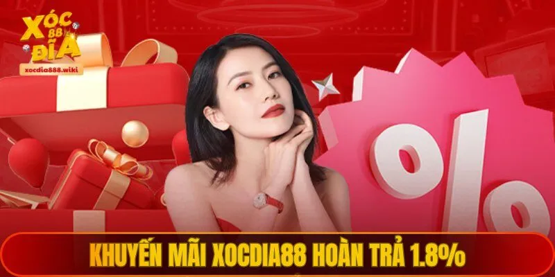 Hệ thống hoàn ngay 1,8% tất cả các sảnh game 